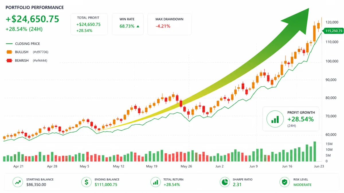 Virexa Trading — gráfico de crecimiento de beneficios